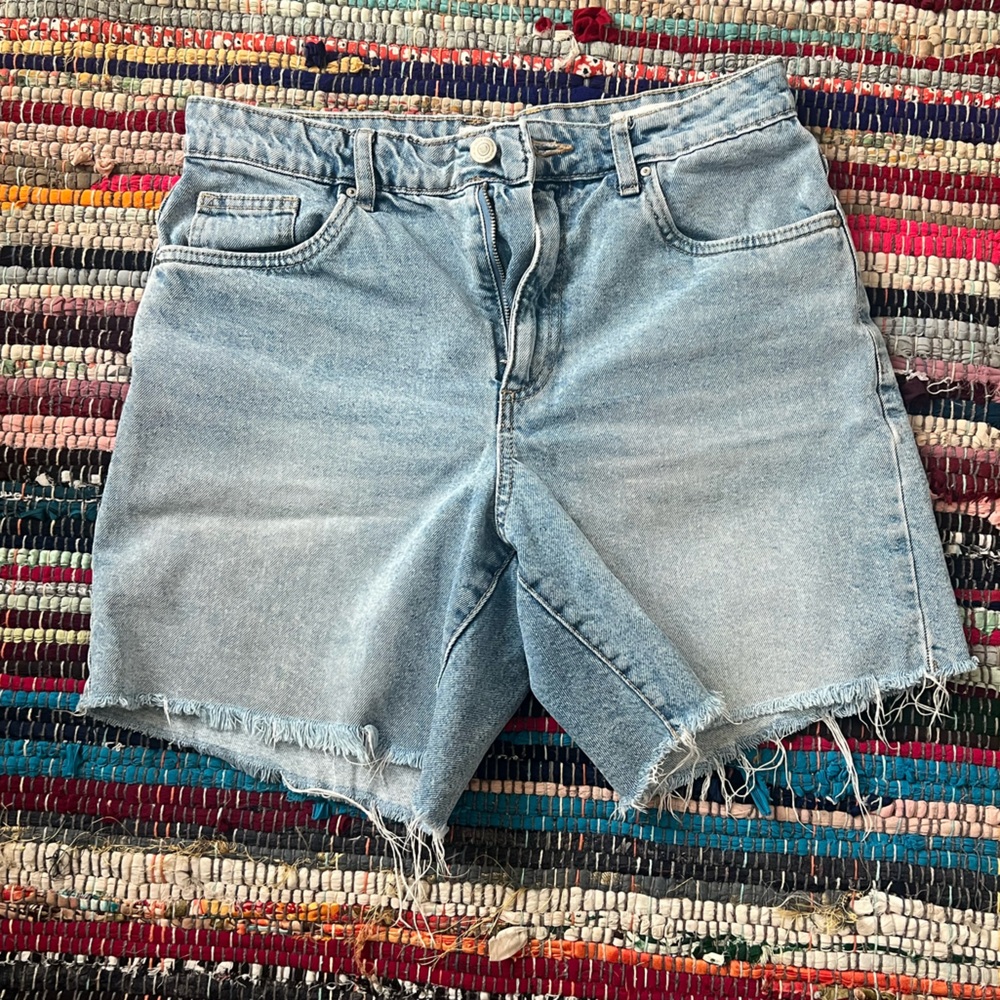 Cotton On Light Blue Frayed Jean Shorts / Jorts